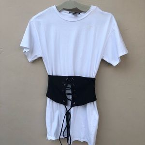 T-shirt dress w/ black corset